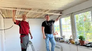 В ДОМЕ ГОСТИ/ОБШИВАЕМ ПОТОЛОК,ПРОВОДИМ ЭЛЕКТРИКУ/ЩИ В АФГАНСКОМ КАЗАНЕ/СПАСЕННЫЙ КОТЕНОК