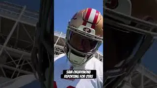 #49era DE Sam Okuayinonu clocking in for OTAs