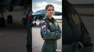 Russian Female Soldier with Fighter Jet &ndash; Power, Discipline, and National Pride #shors #army #aiart