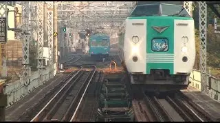 381系と103系のすれ違い 特急くろしお浅香駅通過 Limited Express Kuroshio Series 381&103Trains pass each other 7