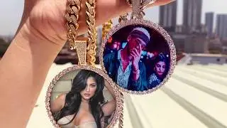 Iced Out Photo Pendants In Yellow Gold | Trajan Gold