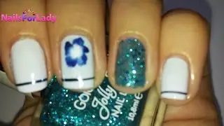 Как нарисовать цветок на ногтях/How to paint flower on your nails