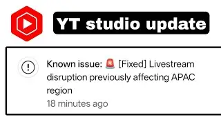 Known issue 🚨 [Fixed] Livestream disruption previously affecting APAC region yt studio 