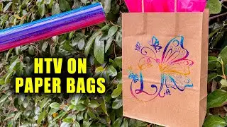 HOW TO APPLY HEAT TRANSFER VINYL TO PAPER BAGS || Lucykiins