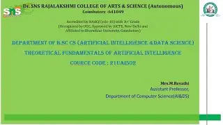 AI Introduction Turing Test||Theoretical Fundamentals Of AI||SNS Institutions