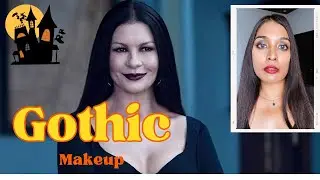 Morticia Addams Gothic Makeup Tutorial | Easy Dark Glam Look for Halloween #blackeyemakeup