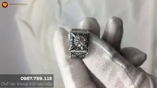 Nhẫn nam Glamira đổ huyền xo&agrave;n Mỹ moissanite