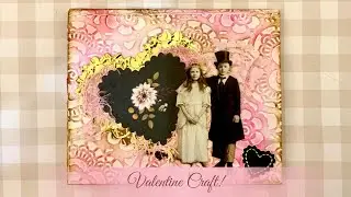 Valentine&rsquo;s Day Card Flip using Tim Holtz paper dolls, distress inks and dye cuts!