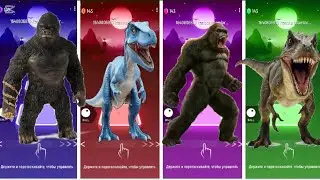 Titan Iron Kong 🦍 VS Savage Blood T-Rex 🦖 | Tiles Hop EDM Rush 🎶🔥