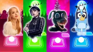 Lisa Money 🆚 Wednesday 🆚 Carton Dog 🆚 Bluey  - Tiles Hop EDM Rush