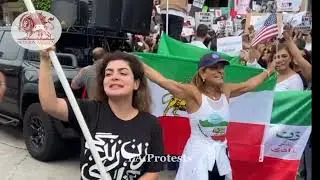Iranian Americans gathered for a protest in Sherman Oaks, Los Angeles on 10.15.2022