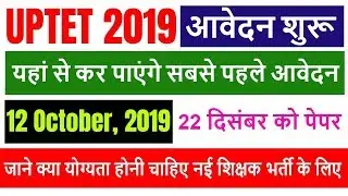 uptet exam date 2019 जारी /यूपीटेट 2019 आवेदन शुरू for up btc/DELED/b.ed online application form