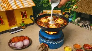 Mini Egg Curry with Tomato  মিনি ডিম টমেটো কারি রান্না  Mini Cooking by Hafiza