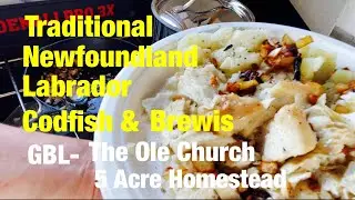 Traditional Newfoundland and Labrador Codfish & Brewis with Scruncheons #NLFood #ComeHomeYear2022￼