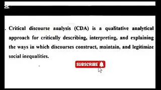 Lecture #03 CDA| Critical Discourse Analysis | Principles of CDA | CDA in linguistics