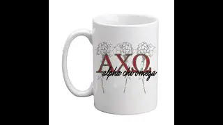 VictoryStore Alpha Chi Omega, Greek Letter Monogram 15 oz Coffee Mug