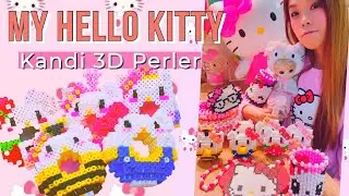 HELLO KITTY Kandi 3D Perler Tutorial | 3D Perler How to Build