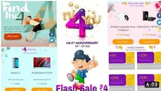 Mi 4th Anniversary Sale || MI TV & Redmi Y1 for 4rs || Great Offers This month
