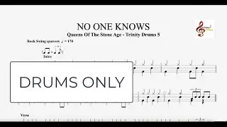No One Knows - DRUMS ONLY - Trinity Drums Grade 5 | Fast & Slow Tempo