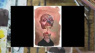 Floating head watercolor sketch
