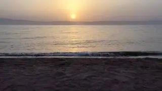 Watching the sun set at the Red Sea crossing site
