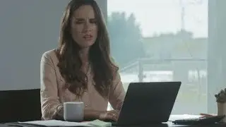 Business Woman Working on Computer. Closeup Portrait of Professional Worker | Stock Footage -
