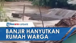 Detik-detik Video Banjir Hanyutkan Rumah Warga di Pagadean Subang, Air Capai Atap Rumah Warga