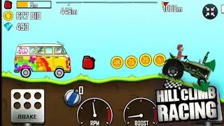 Hill climb racing gameplay tractor and hippie van // By skv gaming