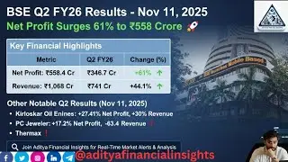 BSE Q2 FY26 Results: Net Profit Surges 61% to ₹558 Crore@adityafinancialinsights #bse #q2results #yt