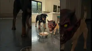 Small Dog Scares Big Dog with Mask | Big Dog Runs Away in Fear | Realistic Funny Dog Scene