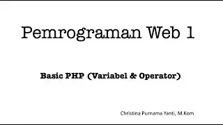 Pemrograman Web - Basic PHP (theory)