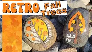 Retro Fall Tree Rock Painting 🍂