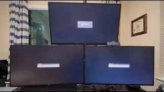 MOUNTUP Triple Monitor Stand, Height Adjustable Monitor Desk Mount