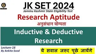 Research Aptitude for JKSET 2024 | Inductive & Deductive Research | Important Questions for Paper 1