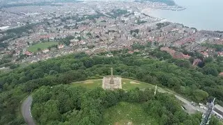Scarborough / Olivers Mount / War Memorial / Yorkshire / UK / Drone