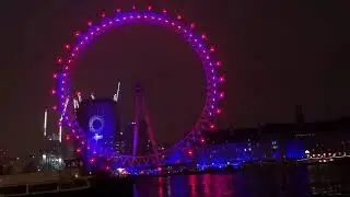 London Eye Lighting Rehearsal test for New Year's Eve 2017/2018