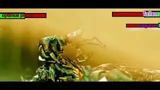 Optimus prime vs fallen e megatron #healthbars #transformers 