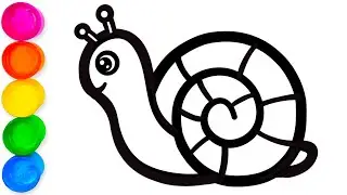 How to Draw a Cute Snail 🐌 | Easy Drawing & Coloring for Kids