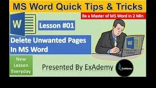 How to delete Unwanted Pages in MS Word