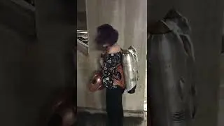 Kat tries my working Rocketeer Jetpack