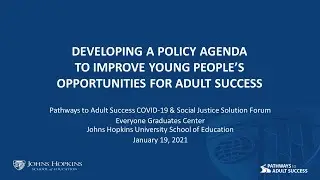 PAS Solutions Forum: Developing a Policy Agenda to Improve Young People's Opportunities