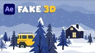 Fake 3D Snowy Landscape Drive Animation In After Effects