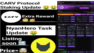 Carv protocol staking update || Carv Protocol and NyanHero Task All Details || New Airdrop 2024 ||