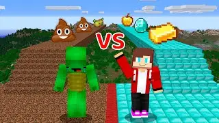Mikey Noob Bridge VS JJ Pro Bridge Challenge! In Minecraft!
