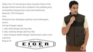 EIGER DALLAS VEST 2.0 1989 OLIVE || 910007287 || ROMPI WINDPROOF HARIAN EIGER || NEW VERSION 2023