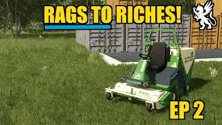 DOUBLE MOWER UPGRADE!! - Rags to Riches - FS25 Timelapse - EP2