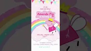 Animated Peppa Pig Birthday Invitation, Peppa Pig Birthday Party Theme, Order at lacansa.com