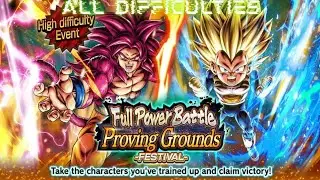 FULL POWER BATTLE FESTIVAL PROVING GROUNDS ALL DIFFICULTIES | Dragon Ball Legends Gameplay
