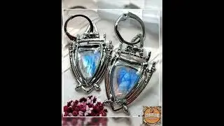 Steampunk Victorian Blue Earrings &ndash; Gothic Vintage Statement Jewelry Gift