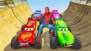 Cars 6x6 Lightning McQueen Monster Truck Mack Hauler Police Cruz Ramirez Dinoco Francesco Bernoulli